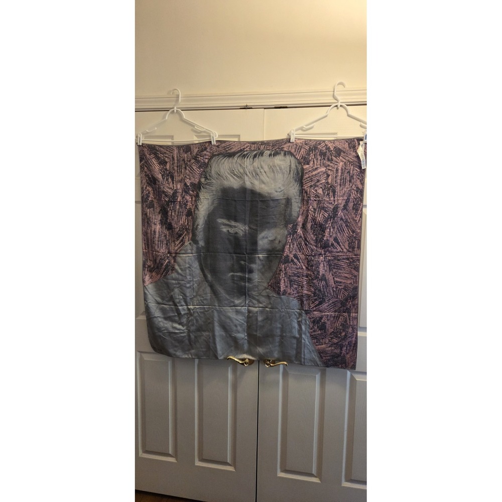 COACH Limited‎ Edition Elvis Presley Scarf Pink And Gray Cotton Silk Blend - Picture 2 of 7
